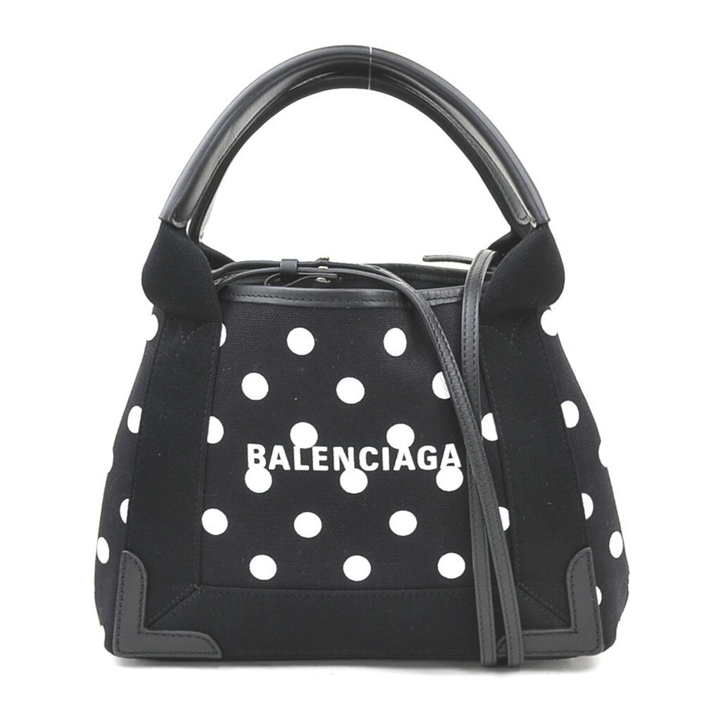 Balenciaga BALENCIAGA handbag shoulder bag Navy Cabas XS canvas leather black...
